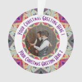 Aangepaste Kerstster Jolly Grey Fotobegroeting Ornament (voorkant)
