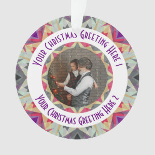 Aangepaste Kerstster Jolly Grey Fotobegroeting Ornament