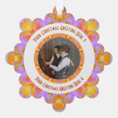 Aangepaste Kerstster Jolly Pink Fotobegroeting Ornament Kaart (Achterkant)