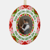 Aangepaste Kerstster Jolly Red Leuke Fotobegroetin Keramisch Ornament (Rechts)