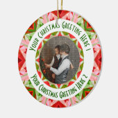 Aangepaste Kerstster Jolly Red Leuke Fotobegroetin Keramisch Ornament (Links)