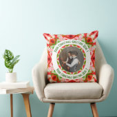 Aangepaste Kerstster Jolly Red Leuke Fotobegroetin Kussen (Stoel)