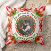 Aangepaste Kerstster Jolly Red Leuke Fotobegroetin Kussen (Deken)