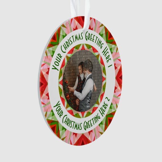 Aangepaste Kerstster Jolly Red Leuke Fotobegroetin Ornament (voorkant)
