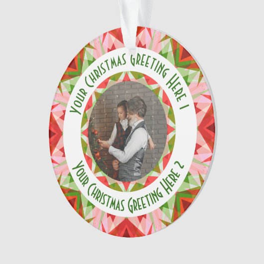 Aangepaste Kerstster Jolly Red Leuke Fotobegroetin Ornament (voorkant)