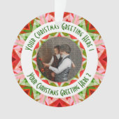 Aangepaste Kerstster Jolly Red Leuke Fotobegroetin Ornament (voorkant)