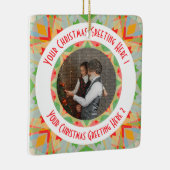 Aangepaste Kerstster Vrolijk Groen Foto Groet Keramisch Ornament (Rechts)