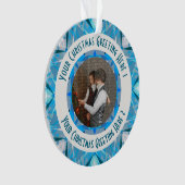 Aangepaste Kerstster Winter Blauwe Foto Groet Ornament (voorkant)