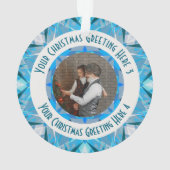 Aangepaste Kerstster Winter Blauwe Foto Groet Ornament (achterkant)