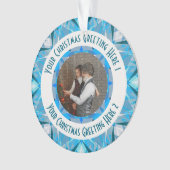 Aangepaste Kerstster Winter Blauwe Foto Groet Ornament (voorkant)