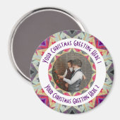 Aangepaste Kerstster Winter Grey Fotogroet Magneet (Voorkant / Achterkant)