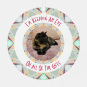 Aangepaste Kerstster Winter Grey Fotogroet Metalen Ornament (Achterkant)