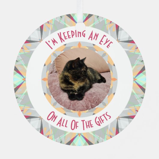 Aangepaste Kerstster Winter Grey Fotogroet Metalen Ornament (Achterkant)