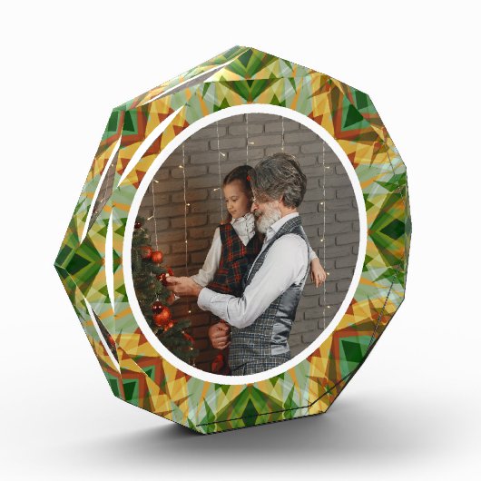 Aangepaste Kerstster Winter Groene Herfst Bruin Fotoblokken (Links)