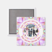 Aangepaste Kerstster Winter Paarse Foto Groet Magneet (Voorkant / Achterkant)