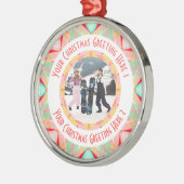 Aangepaste Kerstster Winter Rode Foto Groet Metalen Ornament (Links)