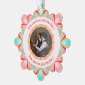 Aangepaste Kerstster Winter Rode Foto Groet Ornament Kaart (Links)