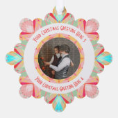 Aangepaste Kerstster Winter Rode Foto Groet Ornament Kaart (Achterkant)