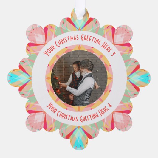 Aangepaste Kerstster Winter Rode Foto Groet Ornament Kaart (Achterkant)