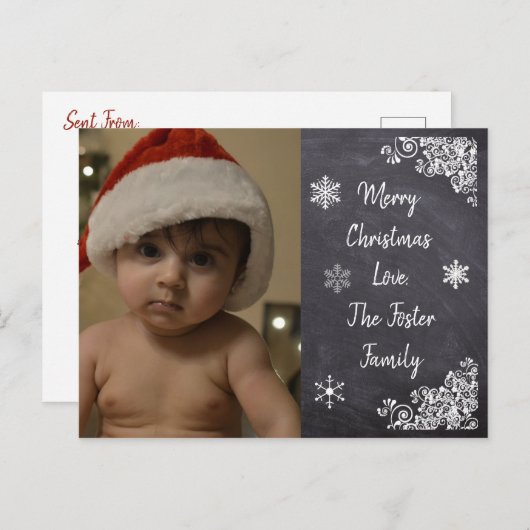 Aangepaste kerststijl met Briefkaart voor kerstmis (Voorkant / Achterkant)