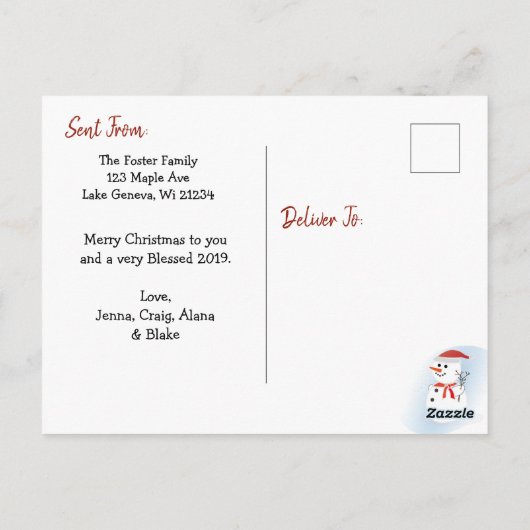 Aangepaste kerststijl met Briefkaart voor kerstmis (Achterkant)