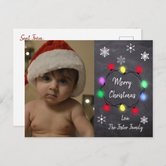 Aangepaste kerststijl met Briefkaart voor kerstmis (Voorkant / Achterkant)