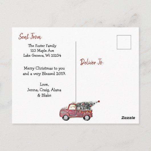 Aangepaste kerststijl met Briefkaart voor kerstmis (Achterkant)