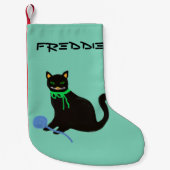 Aangepaste kerststuring voor kattenontwerp kleine kerstsok (Voorkant)