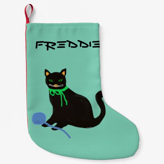 Aangepaste kerststuring voor kattenontwerp kleine kerstsok (Voorkant)