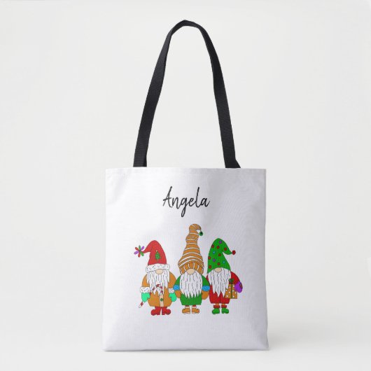 Aangepaste kersttas met Cartoon kogels Tote Bag (Voorkant)
