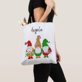 Aangepaste kersttas met Cartoon kogels Tote Bag (Dichtbij)