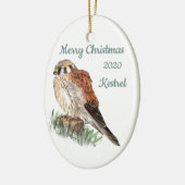 Aangepaste kersttasje met Waterverf, valk Keramisch Ornament (Links)