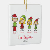 Aangepaste kersttekenserie op maat keramisch ornament (Rechts)