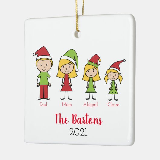 Aangepaste kersttekenserie op maat keramisch ornament (Links)