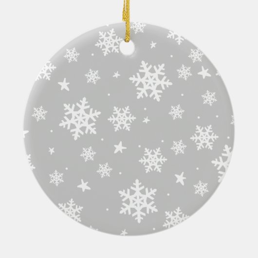 Aangepaste kersttijdfoto Modern Merry-kerstscript Keramisch Ornament (Achterkant)