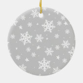 Aangepaste kersttijdfoto Modern Merry-kerstscript Keramisch Ornament (Achterkant)