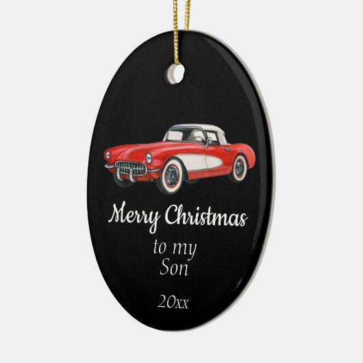 Aangepaste kersttintage auto keramisch ornament (Links)