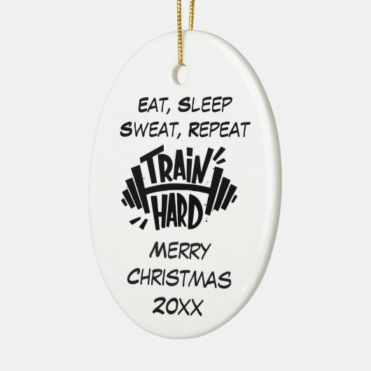 Aangepaste kersttrein Harde herhalingsofferte Keramisch Ornament (Links)