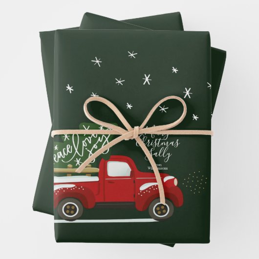 Aangepaste  kersttruckverdringing inpakpapier vel (In situ)