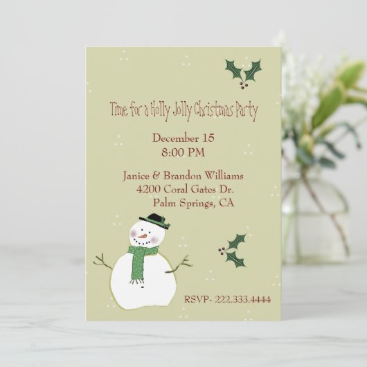 Aangepaste kerstuitnodiging kaart (Staand voorkant)