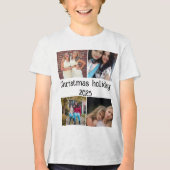 Aangepaste kerstvakantie 4 foto collage Tri-Blend shirt (Voorkant)