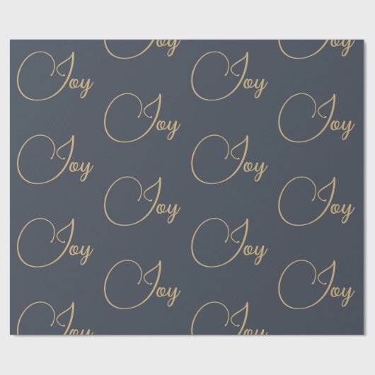 Aangepaste Kerstvakantie Blauw Goud Joy Gift Cadeaupapier (Vlak)