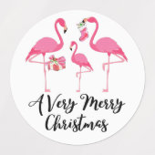 Aangepaste kerstvakantie Cheer Flamingos Labels (Design 2)