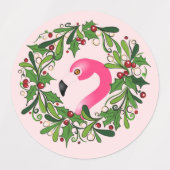 Aangepaste kerstvakantie Cheer Flamingos Labels (Design 1)