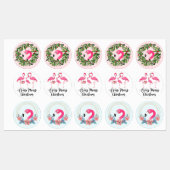 Aangepaste kerstvakantie Cheer Flamingos Labels (Vel)