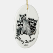 Aangepaste kerstvakantie familie van vijf keramisch ornament (Rechts)