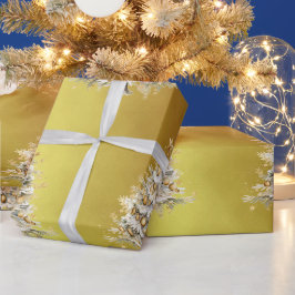 Aangepaste kerstvakantie Gold Tree Gift Cadeaupapier