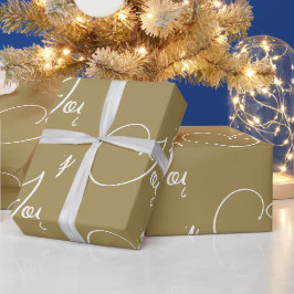 Aangepaste Kerstvakantie Groet Goud Kleur Joy Cadeaupapier