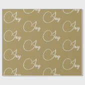 Aangepaste Kerstvakantie Groet Goud Kleur Joy Cadeaupapier (Vlak)