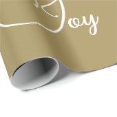 Aangepaste Kerstvakantie Groet Goud Kleur Joy Cadeaupapier (Rol Hoek)